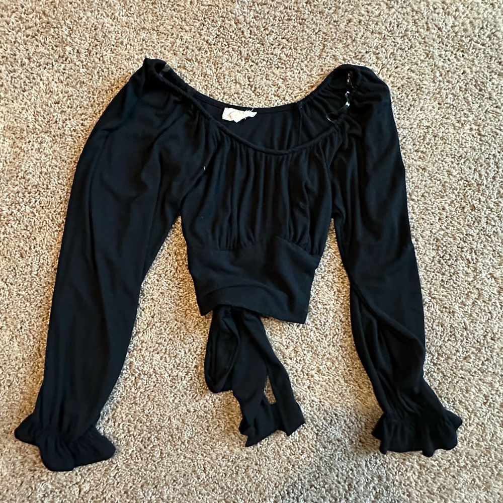 Listicle Black Long Sleeve Blouse‎